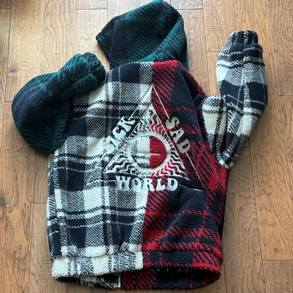 Dolls Kill X Daria Plaid Fleece Jacket with Graphic Design - Picture 6 of 13